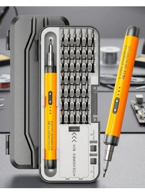 ® Type C Şarjlı Mini Elektrikli Tornavida 38 Uçlu Manyetik Tamir Kiti