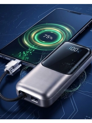 Type C ve Lightning Destekli Yüksek Kapasiteli Powerbank 13000 mAh