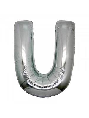 U Harf Folyo Balon Gümüş Renk  40 İnç