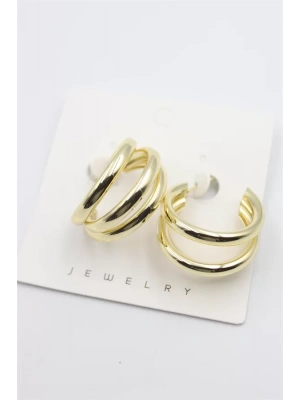 Üç Halkalı Küpe - Altın