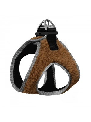 Üç Kilitli Kürklü Kedi Köpek Göğüs Tasması 20-24 cm XXX-Small Kahverengi