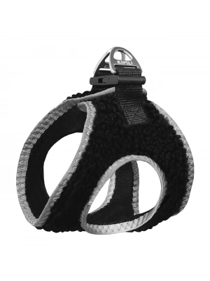 Üç Kilitli Kürklü Kedi Köpek Göğüs Tasması 20-24 cm XXX-Small Siyah