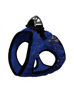 Üç Kilitli Simli Peluş Kedi Köpek Göğüs Tasması 20-24 cm XXX-Small Lacivert