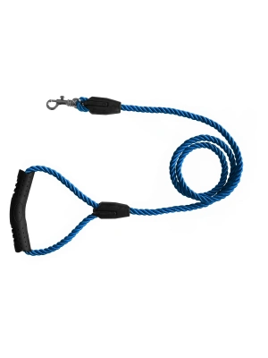 Üçlü Sarmallı Köpek Gezdirme Halatı 1 cm-120 cm Mavi