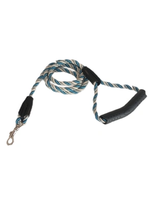 Üçlü Sarmallı Köpek Gezdirme Halatı 1 cm-120 cm Mavi Beyaz