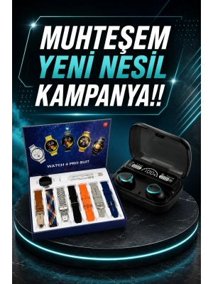 Ucuz Kaliteli Yeni Nesil 7 Kordonlu Akıllı Saat ve Kablosuz Bluetooth Kulaklık ANC Özelliği