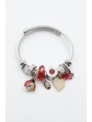 Uğur Böceği Charmlı Bilezik - Kırmızı