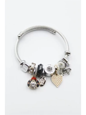 Uğur Böceği Charmlı Bilezik - Siyah