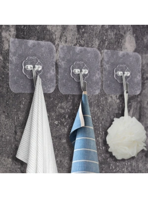 Ultra Güçlü Yapışkanlı 10lu Şeffaf Askı