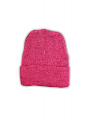 Unisex Basic Düz Katlamalı Bere Fuşya