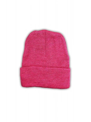 Unisex Basic Düz Katlamalı Bere Fuşya