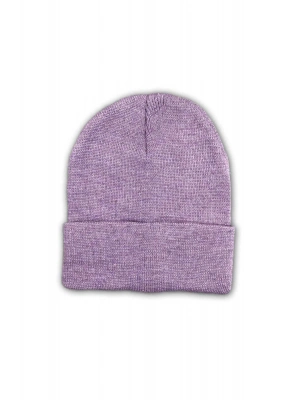 Unisex Basic Düz Katlamalı Bere Lila