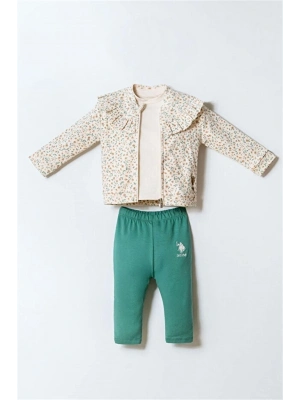 U.S. Polo 3lü Takım USB2981 Ekru Yeşil