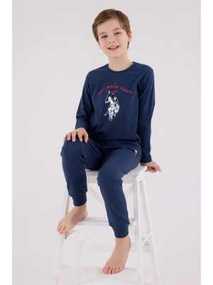 U.S. Polo Assn Uzun Kol Pijama Takım US2233-4 Koyu İndigo