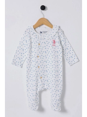 U.S Polo Bebek Tulum USB2435 Beyaz-Mavi