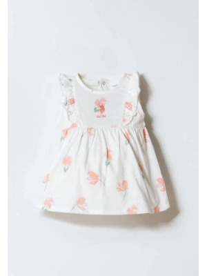 U.S. Polo Elbise USB2985 Beyaz-Pudra