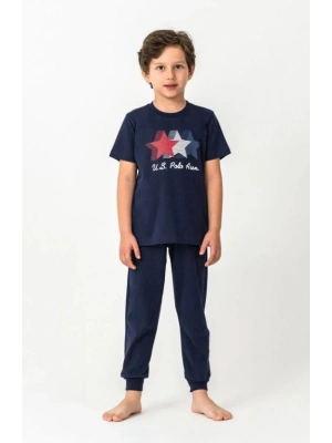 U.S. Polo Kısa Kol Pijama Takım US2441-4 Lacivert
