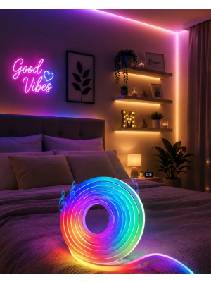 USB Girişli RGB Neon Şerit Led TV Oda Masa Dekor Işığı