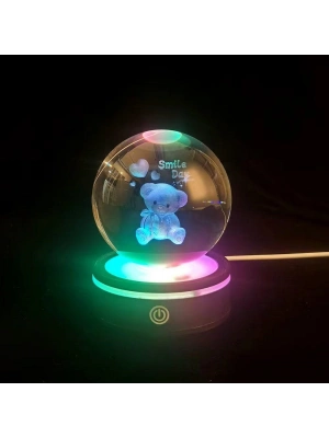 USBli Ayıcık Tasarımlı Dönen Cam Küre
