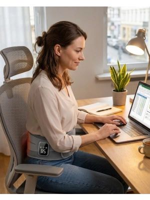 ® USB Şarjlı Isıtmalı Bel Masaj Kemeri 3 Farklı Masaj Modu