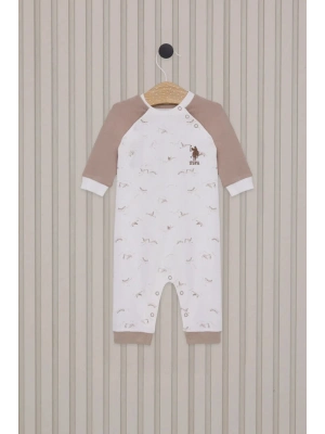 U.S.Polo Erkek Bebek Uzun Kol Patiksiz Tulum USB2020 Krem