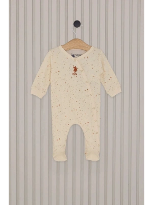 U.S.Polo Kız Bebek Patikli Tulum USB2110 Krem