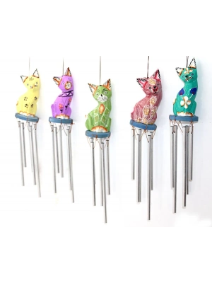 Üstü Ahşap Altı Metal Rüzgar Çanı