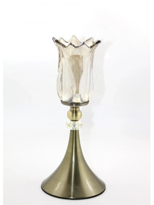 Üstü Cam Şamdan Tekli Alk3154