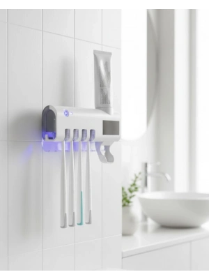 ® UV Sterilizasyonlu Duvara Monte Otomatik Diş Fırçası Tutucu