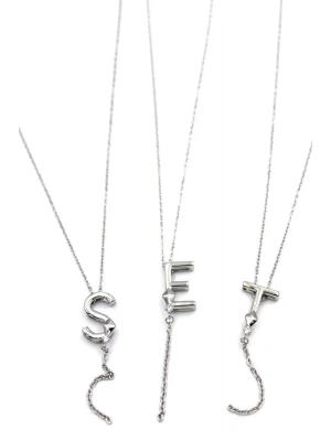 Uzak Şehir Harf Kolye - Gümüş