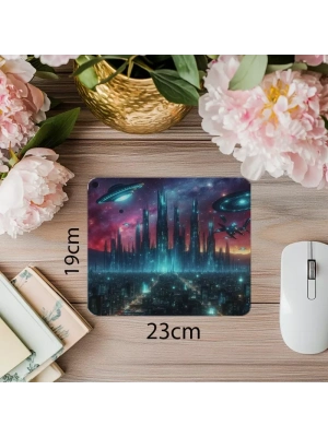 Uzay Fantazisi Sevenlere Özel Mouse Pad - 19x23 cm 2 mm Dikdörtgen İthal Baskılı Mouse Pad