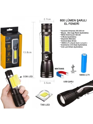 Uzun Menzilli El Feneri Mıknatıslı Wt-602