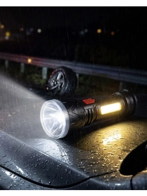 Uzun Menzilli Işıldak Şarjlı 9 LED 4 Kademeli Aydınlatma