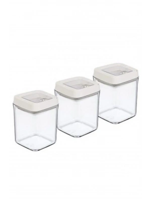 Vakumlu Erzak Kavanozu Kare 3lü Set Royaleks-OKY-234