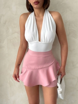 Valonlu fırfırlı şort s24683