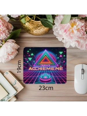 Vaporwave Tarzı Neon Mousepad - 19x23 cm 2 mm Dikdörtgen İthal Baskılı Mouse Pad