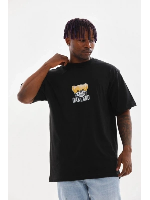Baskılı Oversize T-Shirt - Siyah -