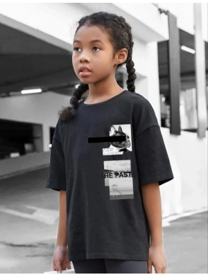 Baskılı T-Shirt - Siyah -