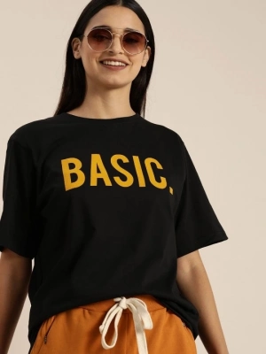 Baskılı   T-shirt - Siyah -