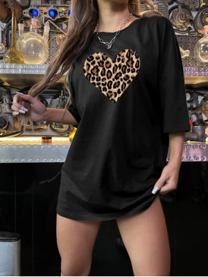 Baskılı   T-shirt - Siyah -