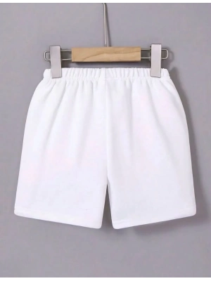 Beli Lastikli Mini Düz Şort - Beyaz -