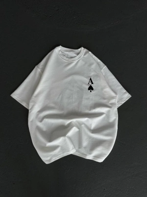 Bisiklet Yaka Baskılı Oversize T-Shirt - Beyaz -