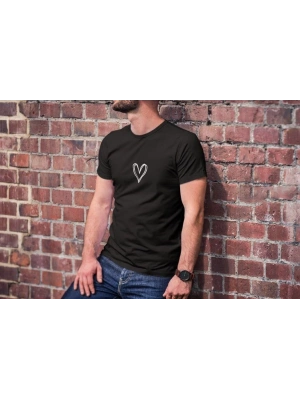 Bisiklet Yaka Baskılı Oversize T-Shirt - Siyah -