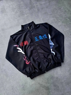 Fermuarlı Dijital Baskılı Rüzgarlık - Siyah -