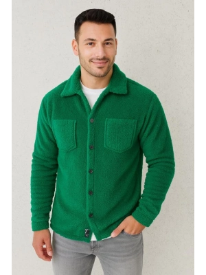 Pelüş Polar Hırka Gömlek –- Çimen Yeşili -