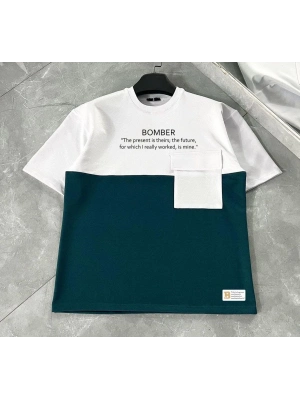 Torba Cep Detaylı  Parçalı T-Shirt - Lacivert -