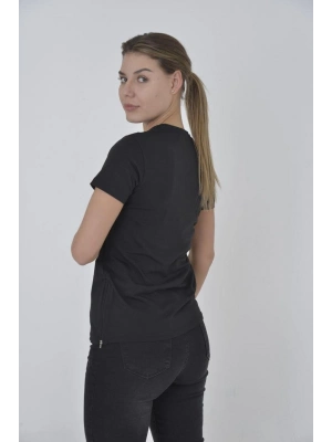 Yandan Fermuarli Slim fit T-shirt - Siyah -