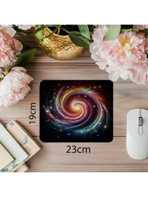 Vibrant Glow Efektli Kozmik Mouse Pad - 19x23 cm 2 mm Dikdörtgen İthal Baskılı Mouse Pad