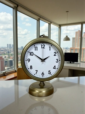 ® Vinatge Dekoratif 25 x 20 Cm Metal Masa Saati