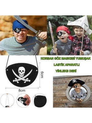 Vinleks Deri Korsan Göz Bandı Lastikli